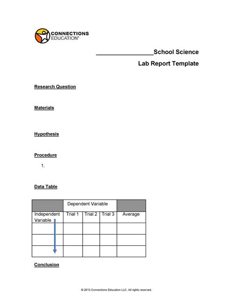 formal lab report template word